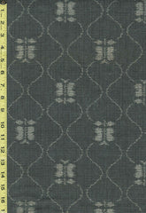 429 - Japanese Silk - Abstract Butterfly & Wavey Lines - Gray