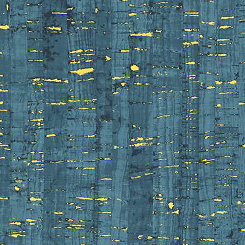*Metallic - Uncorked - Cork Look with Metallic - 50107M-15 - TEAL - Last 2 1/4 Yards