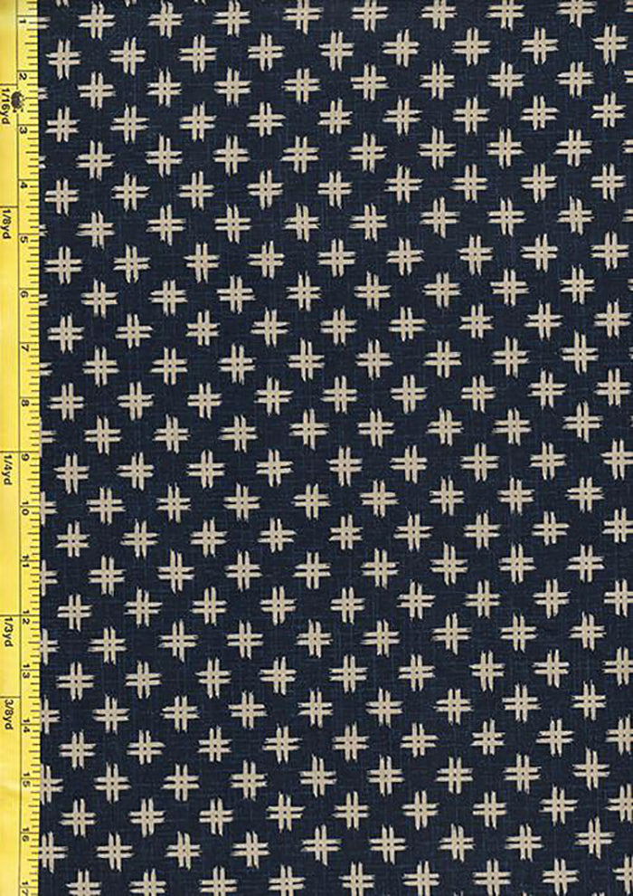 *Japanese - Traditional - Tan Hashtag (5/8") - KW-3655-4A - Indigo - 17 Inch Piece