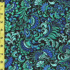 *Tropical - ATLANTIS Mythical Mermaids - Marina Stylized Floral - 13390-84 - Blue Multi-Colors