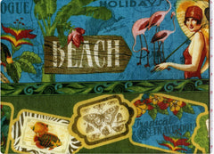 Tropical - Tropical Travelogue Stripe - ON SALE - SAVE 30%