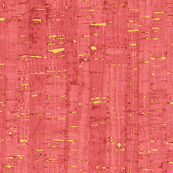 *Metallic - Uncorked - Cork Look with Metallic - 50107M-19 - Lipstick (Dark Salmon) - By the Half Yard