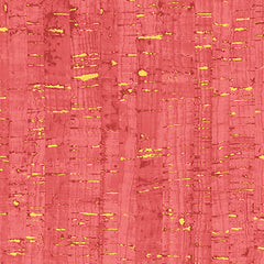 *Metallic - Uncorked - Cork Look with Metallic - 50107M-19 - Lipstick (Dark Salmon) - By the Half Yard