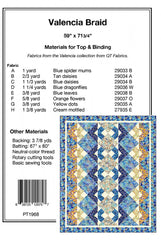Quilt Pattern - Pine Tree Country Quilts - Valencia Braid
