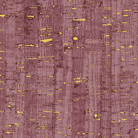*Metallic - Uncorked - Cork Look with Metallic - 50107M-18 - Wine (Plum) - By the Half Yard