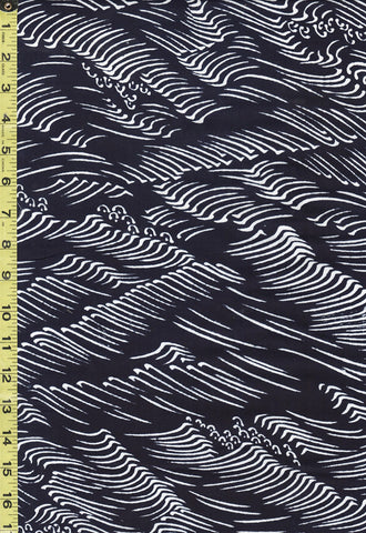 Yukata Fabric - 529 - Crested Waves - Indigo