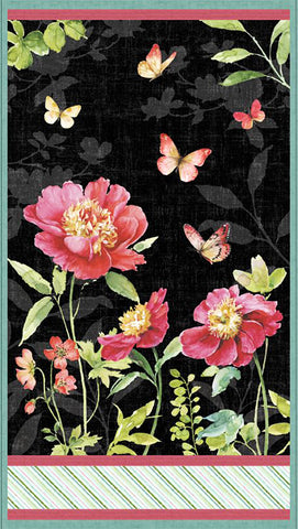 Floral - Pink Garden & Butterfly Panel - WP-86468 - PANEL