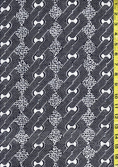 0011 - Yukata Fabric - Bow Ties, Diamonds, Interlocking Chain - By the Half Yard