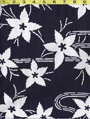 Yukata Fabric - 0015 - Floating Leaves & River Swirls