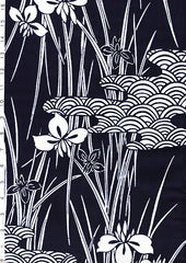 Yukata Fabric - 0025 - Iris & Clamshell Clouds