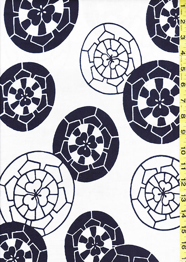 Yukata Fabric - 0031 - Sakura Wheels
