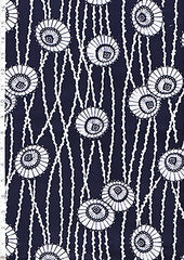 Yukata Fabric - 079 - Floating Umbrellas - Indigo