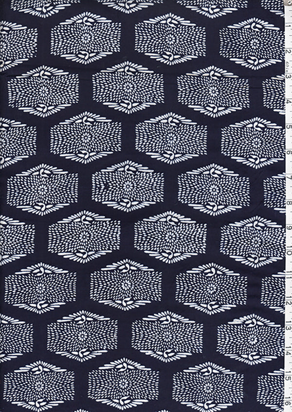 Yukata Fabric - 0106 - Cranes over Rectangles