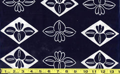 Yukata Fabric - 507 - Persimmon Crests - Indigo