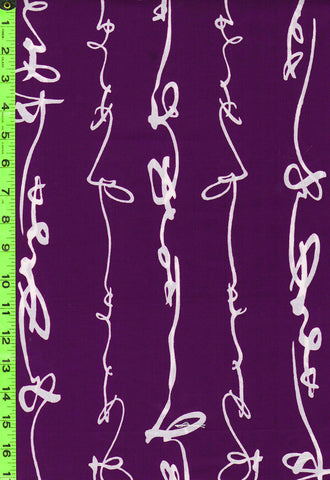 Yukata Fabric - 561 - Abstract Wavy Lines - Purple