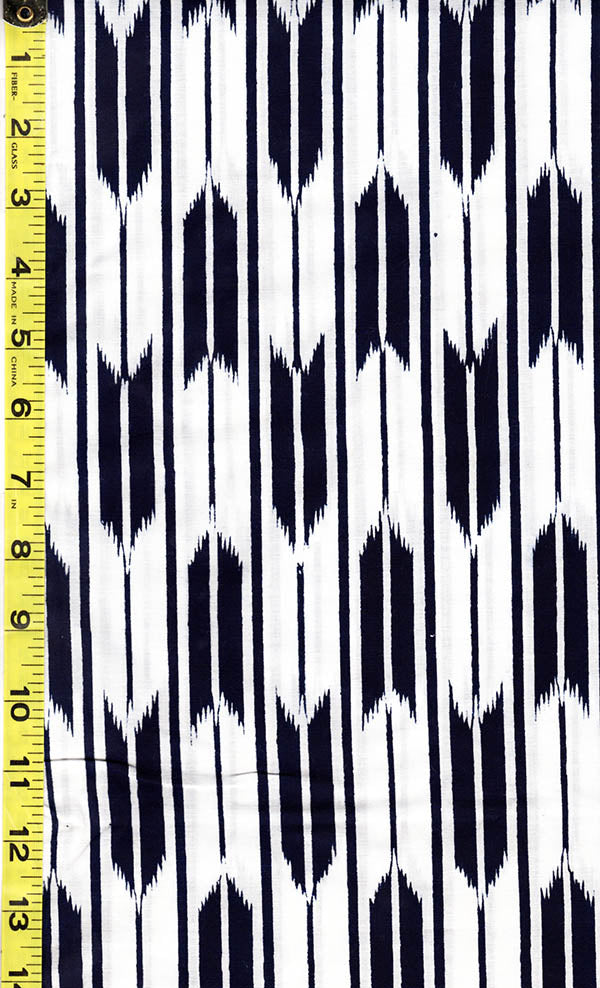 Yukata Fabric - 500 - Arrows - White