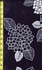 Yukata Fabric - 504 - Large Hydrangea Blossoms - Dark Navy-Indigo