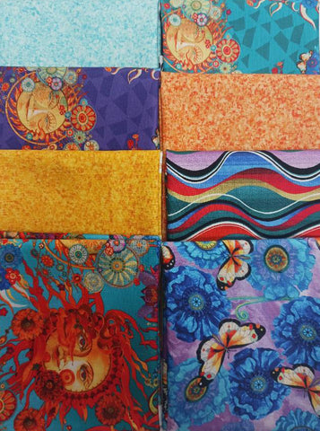 Fat Quarter Color Pack - Tropical SEASON OF THE SUN - 8 Fat Quarters