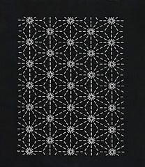 *Sashiko Patch Mending & Coaster Fabric- Kofu Tsumugi - 6 Designs - MC-T6 - Black