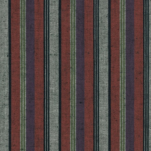 Japanese - Kofu Shima Momen - Yarn-Dyed Shot Cotton - Maroon, Grey & Purple - KF-2720E
