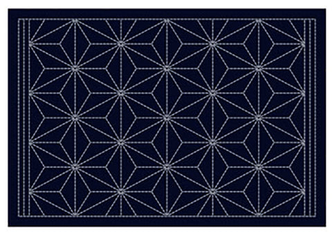 Sashiko Placemat Sampler - L-2003 - Navy - Asanoha
