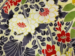 807 - Japanese Wool - Compact Floral Garden - Cream - Soft Butter Yellow