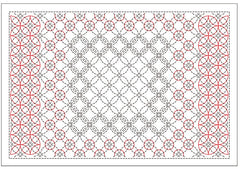Sashiko Placemat Sampler - L-2007 - Shippo (Seven Treasures) Combined - Dark Navy