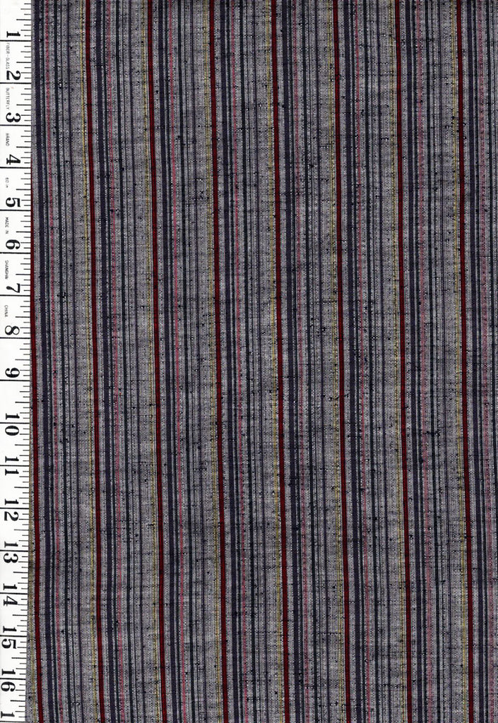 *1008 - Japanese Silk - Silk Blend - Tsumugi Stripes - Purple, Maroon, Gray