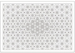 Sashiko Placemat Sampler - L-2008 - Asanoha Combined - Dark Navy