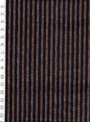 1009 - Japanese Silk - Silk Blend - Tsumugi Stripes - Espresso Brown & Multi-Colored Stripes