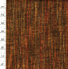 1010 - Japanese Silk - Silk Blend - Tsumugi Iridescent Miniscule Stripes - Brown, Copper, Gold