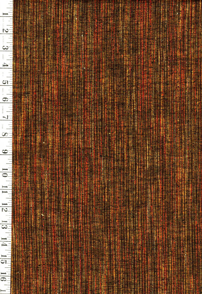 1010 - Japanese Silk - Silk Blend - Tsumugi Iridescent Miniscule Stripes - Brown, Copper, Gold