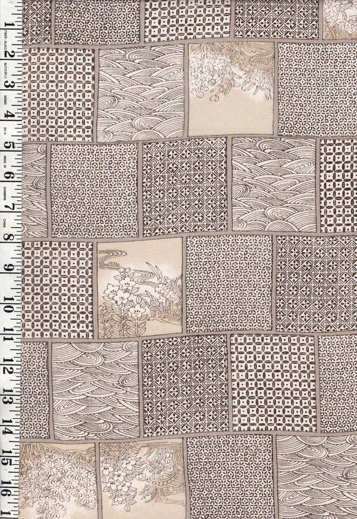 1012 - Japanese Silk - Picture Blocks - 3 inch - Soft Taupey Beige