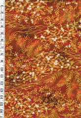 1015 - Japanese Silk - Autumn Foliage - Burnt Orange - Gold Ochre