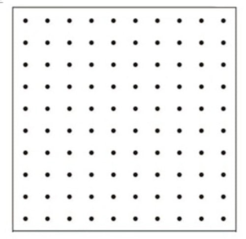 Sashiko Pre-printed Sampler - Olympus - Design Cloth # 1021 - Pre-printed 5mm DOTTED GRID for Sashiko - WHITE