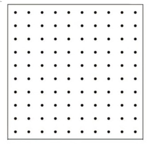 Sashiko Pre-printed Sampler - Olympus - Design Cloth # 1021 - Pre-printed 5mm DOTTED GRID for Sashiko - WHITE