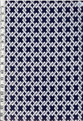 1027- Yukata Fabric - Interlocking Diamonds - Traditional 14" wide - Dark Indigo - By the Half Yard