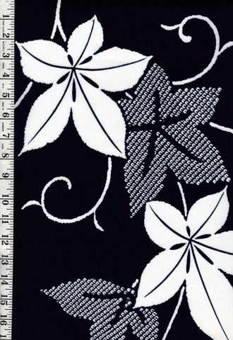 1031 - Yukata Fabric - Large Maple Leaves - Shibori Motif - Traditional 14