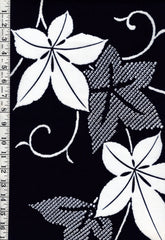 1031 - Yukata Fabric - Large Maple Leaves - Shibori Motif - Traditional 14" wide - Indigo - By the Half Yard