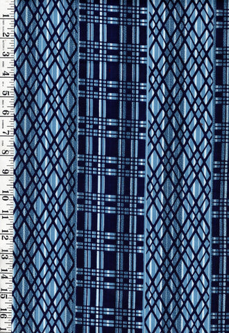 1041 - Yukata Fabric - Geometric Columns - Traditional 14