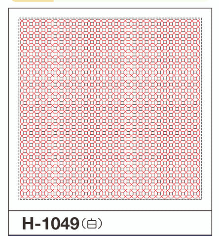 Sashiko Pre-printed Sampler - Kaguri Sashi - Zeni Game - # 1049 - White