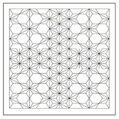 Sashiko Pre-printed Sampler - Olympus - # 2124 - Nagomi Asanoha - Navy