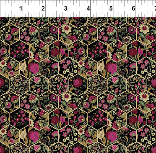 Fabric Art - In the Beginning - Garden Delights III - SALE - Cranberry - $5.00 By the Yard - Last 3 3/4 yards