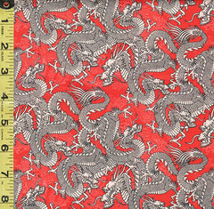 *Asian - Kimonos, Koi & Dragons - Dragons Diagonally - 120-4330 - Red
