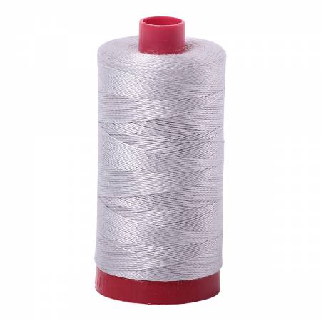 Aurifil 12wt Cotton Thread - 356 yards - 2615 Aluminum (Silvery Gray)
