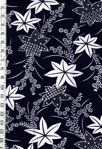 1040 - Yukata Fabric - Maple Leaves & Floral Branches - Traditional 14