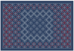 Sashiko Placemat Sampler - L-2007 - Shippo (Seven Treasures) Combined - Dark Navy