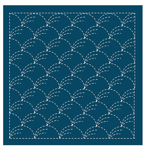 Sashiko Pre-printed Sampler (Olympus) - # 201 Nowaki (Pampas Grass) - Navy