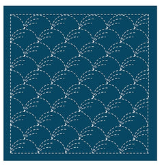 Sashiko Pre-printed Sampler (Olympus) - # 201 Nowaki (Pampas Grass) - Navy