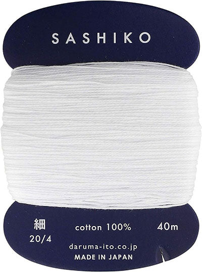 Sashiko Thread - Daruma - Thin Weight - 40m - # 201 White